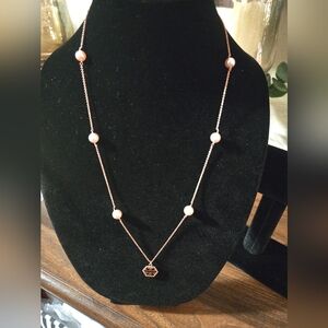 Tory Burch Pearl Rose Gold Chain Necklace - NWT